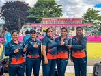 Birmingham: Indian women's fours lawn bowls team with their manager after they won the semi-final match by defeating New Zealand 16-13, at the Commonwealth Games 2022 (CWG), in Birmingham. They will be India's first ever lawn bowls medalists in Commonwealth Games.&nbsp;(PTI)