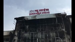 A fire broke out at Life Multi-specialty hospital, at Damoh Naka in Jabalpur on Monday. (ANI)