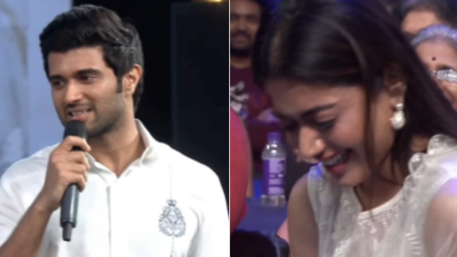 Rashmika Mandanna blushes as Vijay Deverakonda calls her pretty, beautiful: 'As soon as I mention your name...'