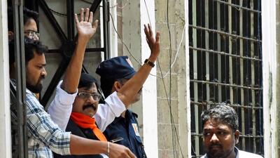 hiv Sena leader Sanjay Raut while being taken for a medical check-up at JJ Hospital in Mumbai on Monday. (ANI) hiv Sena leader Sanjay Raut while being taken for a medical check-up at JJ Hospital in Mumbai on Monday. (ANI)
