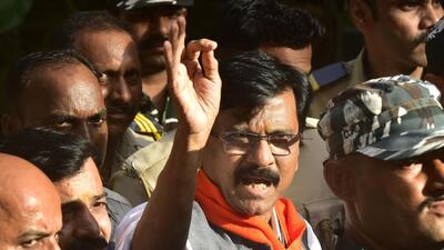 The Sena’s Rajya Sabha MP said he was being framed based on “false evidence” but that he won’t bow down and quit the party, shortly before being taken to the Mumbai office of ED. (HT Photo) The Sena’s Rajya Sabha MP said he was being framed based on “false evidence” but that he won’t bow down and quit the party, shortly before being taken to the Mumbai office of ED. (HT Photo)