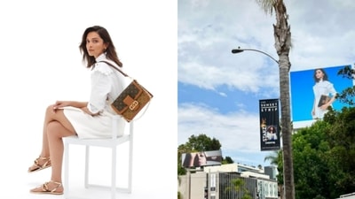 A fan recently spotted Deepika Padukone's Louis Vuitton ad in Los Angeles. A fan recently spotted Deepika Padukone's Louis Vuitton ad in Los Angeles.