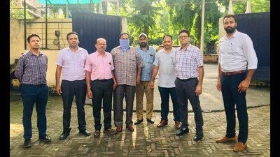 The accused ASI in vigilance custody on Monday. (HT Photo)