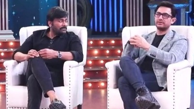 Chiranjeevi and Aamir Khan during an interview ahead of Aamir's film Laal Singh Chaddha's release.&nbsp;