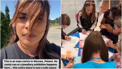 Priyanka Chopra has shared pictures and videos from her visit to a convention centre for Ukraine refugees. Priyanka Chopra has shared pictures and videos from her visit to a convention centre for Ukraine refugees. 