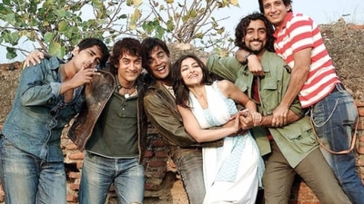 R Madhavan (third from left) in a still from Rang De Basanti. R Madhavan (third from left) in a still from Rang De Basanti. 
