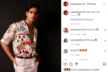 Ishaan Khatter's Instagram post.