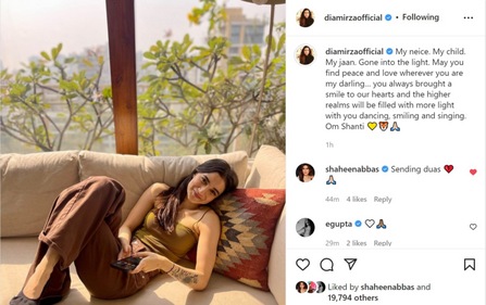 Dia Mirza's Instagram post.