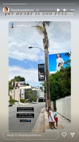 Deepika Padukone reacts to fan spotting her hoarding in Los Angeles. Deepika Padukone reacts to fan spotting her hoarding in Los Angeles.