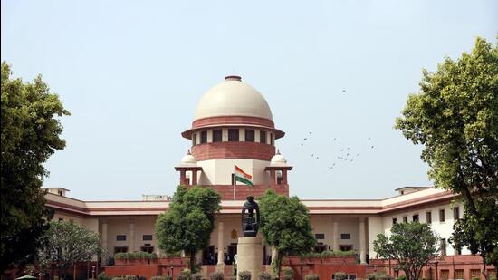 A general view of Supreme Court building, the apex judicial body of India, in New Delhi on Friday. (ANI)