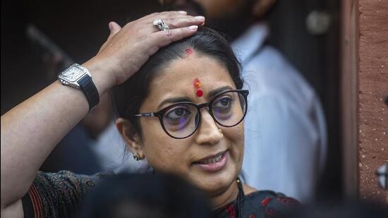 Union minister Smriti Irani has filed a defamation suit against the Congress leaders for making baseless and false accusations against her and her 18-year-old daughter. (PTI)