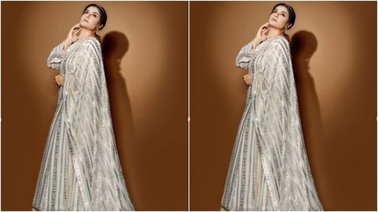 Styled by fashion stylist Surina Kakkar, Raveena accessorised her ethnic look in silver earrings with pearls and a silver ring from the shelves of Tikamdas Motiram Jewellers.(Instagram/@officialraveenatandon)