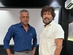 Gautham Menon poses with Vikram.
