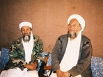 Ayman al-Zawahiri with Osama bin Laden during a 2001 interview (Reuters)