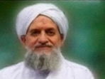 FILE PHOTO: A photo of Al Qaeda's &nbsp;leader, Egyptian Ayman al-Zawahiri, is seen in this still image taken from a video released on September 12, 2011. SITE Monitoring Service/Handout via REUTERS TV.&nbsp;