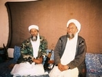 Osama bin Laden sits with his adviser Ayman al-Zawahiri, an Egyptian linked to the al Qaeda network.