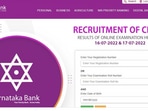Karnataka Bank Clerk Result 2022 for online exam announced on karnatakabank.com
