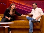 Kareena Kapoor with Aamir Khan on Koffee With Karan episode 5. Kareena Kapoor with Aamir Khan on Koffee With Karan episode 5.
