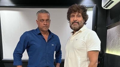 Gautham Menon poses with Vikram. Gautham Menon poses with Vikram.