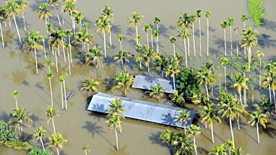 An aerial view of a submerged stretch in Kerala’s Thrissur. (ANI File Photo) An aerial view of a submerged stretch in Kerala’s Thrissur. (ANI File Photo)