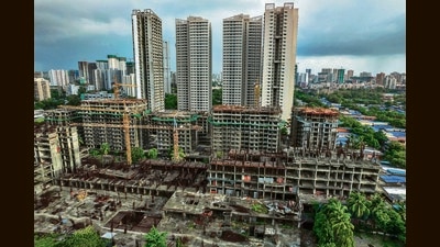 The controversial Patra Chawl redevelopment site at Siddharth Nagar, at Goregaon, in Mumbai (Vijay Bate/HT Photo) The controversial Patra Chawl redevelopment site at Siddharth Nagar, at Goregaon, in Mumbai (Vijay Bate/HT Photo)