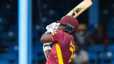 Kyle Mayers was the star of the West Indies innings, scoring 73 off 50 balls (Windies Cricket Twitter) Kyle Mayers was the star of the West Indies innings, scoring 73 off 50 balls (Windies Cricket Twitter)