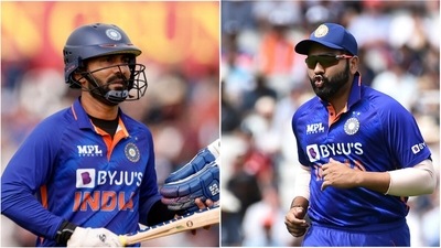 Dinesh Karthik; Rohit Sharma (AP/PTI)