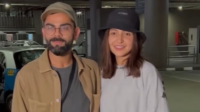 Anushka Sharma and Virat Kohli at Mumbai airport.