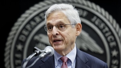 Attorney General Merrick Garland speaks during an event to swear in the new director of the federal Bureau of Prisons Colette Peters at BOP headquarters in Washington, Tuesday, Aug. 2, 2022. The Justice Department is suing Idaho, arguing that its new abortion law violates federal law because it does not allow doctors to provide medically necessary treatment, Garland said Tuesday. (Evelyn Hockstein/Pool Photo via AP) Attorney General Merrick Garland speaks during an event to swear in the new director of the federal Bureau of Prisons Colette Peters at BOP headquarters in Washington, Tuesday, Aug. 2, 2022. The Justice Department is suing Idaho, arguing that its new abortion law violates federal law because it does not allow doctors to provide medically necessary treatment, Garland said Tuesday. (Evelyn Hockstein/Pool Photo via AP)