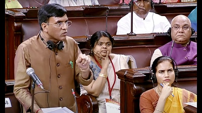 Union Minister for Health and Family Welfare Mansukh Mandaviya speaks in Rajya Sabha during the Monsoon Session of Parliament, in New Delhi on Tuesday. (ANI) Union Minister for Health and Family Welfare Mansukh Mandaviya speaks in Rajya Sabha during the Monsoon Session of Parliament, in New Delhi on Tuesday. (ANI)