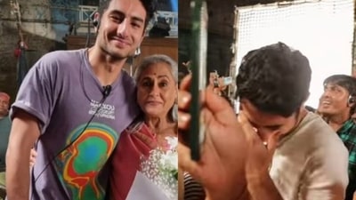 Ibrahim Ali Khan and Jaya Bachchan on Rocky Aur Rani Ki Prem Kahani sets,&nbsp;
