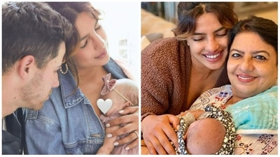 Priyanka Chopra, Nick Jonas and Madhu Chopra with Malti Marie Chopra Jonas. Priyanka Chopra, Nick Jonas and Madhu Chopra with Malti Marie Chopra Jonas. 