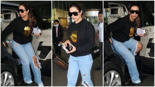 Malaika Arora at the Mumbai airport. (HT Photo/Varinder Chawla) Malaika Arora at the Mumbai airport. (HT Photo/Varinder Chawla)