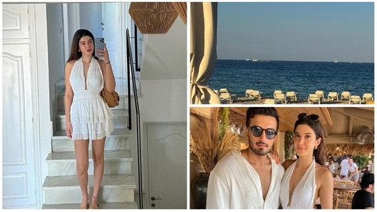 Sanjay Kapoor's daughter Shanaya Kapoor has lately been making headlines for her big Bollywood debut with Karan Johar's Bedhadak. She is currently vacationing in Ibiza and has been constantly treating her fans with photos from her stay. She recently dropped a new set of pictures exploring the town in a white summer dress.(Instagram/@shanayakapoor02)
