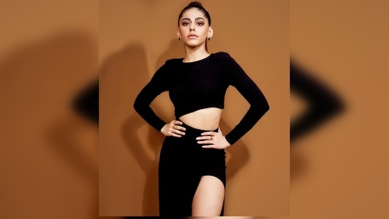 Alaya F's dress features a cut-out around the waist and a thigh-high slit. She flaunted her toned legs as she struck a bold pose for the camera.(Instagram/@alayaf)