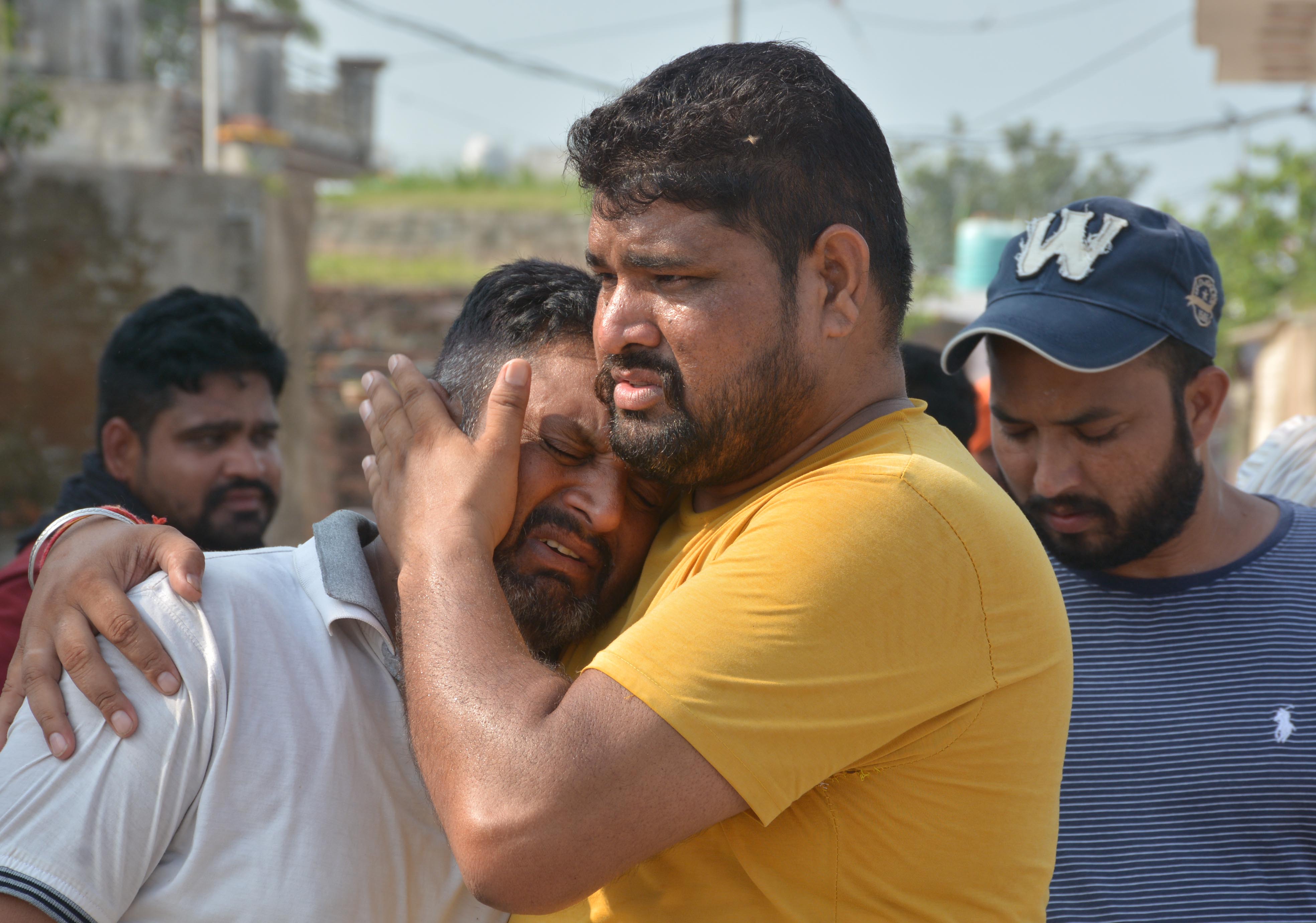 The inconsolable father of brothers Raman Kumar, 19, and Love Kumar, 17, who were among the seven victims. (Sant Arora/HT) The inconsolable father of brothers Raman Kumar, 19, and Love Kumar, 17, who were among the seven victims. (Sant Arora/HT)
