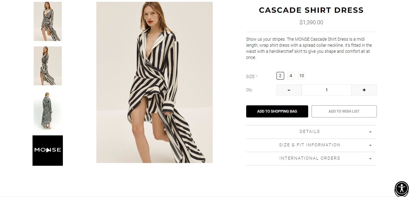 The dress Katrina Kaif wore in the video.&nbsp; (monse.com)