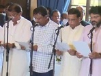 Ministers take oath in Kolkata. (ANI) Ministers take oath in Kolkata. (ANI)