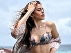 Alaya F in a bikini nails yoga's Natarajasana while standing on a swing over the sea in Maldives (Instagram ) Alaya F in a bikini nails yoga's Natarajasana while standing on a swing over the sea in Maldives (Instagram )