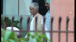 The Special Investigation Team (SIT) investigating the 2015 Kotkapura dismissal case questioned former Punjab Police Chief Sumedh Singh Saini on Wednesday for more than four hours.  (Ravi Kumar/HT)