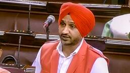 AAP MP Harbhajan Singh speaks in the Rajya Sabha during the ongoing monsoon session of the parliament in New Delhi on Wednesday.  (PTI)