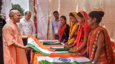 Uttar Pradesh chief minister Yogi Adityanath in Gorakhpur on Wednesday. (HT PHOTO)