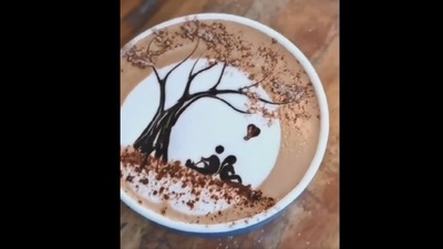 A screengrab from the video that shows how Harsh Goenka drinks his coffee. (Twitter/@hvgoenka) A screengrab from the video that shows how Harsh Goenka drinks his coffee. (Twitter/@hvgoenka)