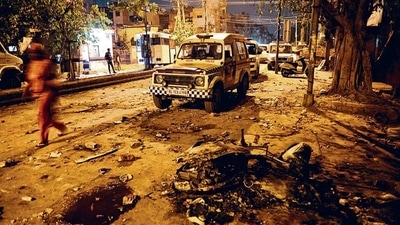 At Jahangirpuri, after the April 16 clashes. (Sanchit Khanna /HT PHOTO)