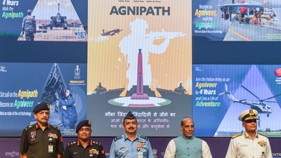 Agniveer Recruitment: The navy received 9,55,000 applications under the new model during the registration period (July 1-July 31), said one of the officials cited above, asking not to be named. (PTI) Agniveer Recruitment: The navy received 9,55,000 applications under the new model during the registration period (July 1-July 31), said one of the officials cited above, asking not to be named. (PTI)