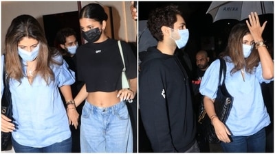 Shah Rukh Khan and Gauri Khan's daughter Suhana Khan stepped out in Mumbai last night with her The Archies co-star Agastya Nanda and his mom Shweta Bachchan, daughter of Amitabh Bachchan. The paparazzi clicked the trio enjoying a dinner date in the bay. Shweta was even seen dropping Suhana to her car. Keep scrolling ahead to check out their photos from last night. (HT Photo/Varinder Chawla) Shah Rukh Khan and Gauri Khan's daughter Suhana Khan stepped out in Mumbai last night with her The Archies co-star Agastya Nanda and his mom Shweta Bachchan, daughter of Amitabh Bachchan. The paparazzi clicked the trio enjoying a dinner date in the bay. Shweta was even seen dropping Suhana to her car. Keep scrolling ahead to check out their photos from last night. (HT Photo/Varinder Chawla)