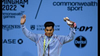 Wrestler Achinta Sheuli heaved 313kg (143kg in snatch and 170kg in clean and jerk) to clinch gold for India at CWG 2022. (Photo: Swapan Mahapatra/PTI) Wrestler Achinta Sheuli heaved 313kg (143kg in snatch and 170kg in clean and jerk) to clinch gold for India at CWG 2022. (Photo: Swapan Mahapatra/PTI)