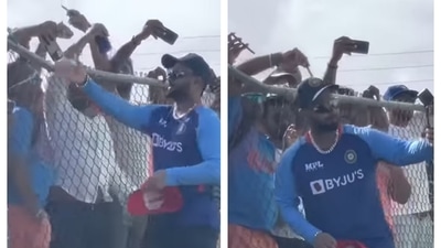 Rishabh Pant interacts with fans in St Kitts Rishabh Pant interacts with fans in St Kitts