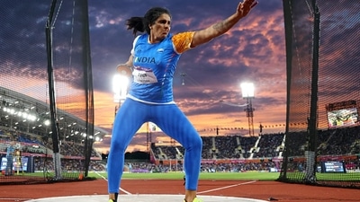 Seema Punia of India competes during the women's discus throw final. (Getty) Seema Punia of India competes during the women's discus throw final. (Getty)