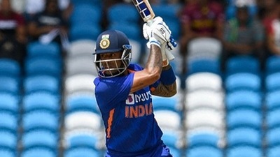 Suryakumar Yadav plays a cut shot. (Getty) Suryakumar Yadav plays a cut shot. (Getty)